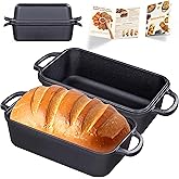 Articasting Cast Iron Loaf Pan with Lid 9×5 Inch, Bread Baking Pans, Even Heat Distribution for Sourdough, Pre-Seasoned Dutch Oven Loaf Pan for Homemade Bread