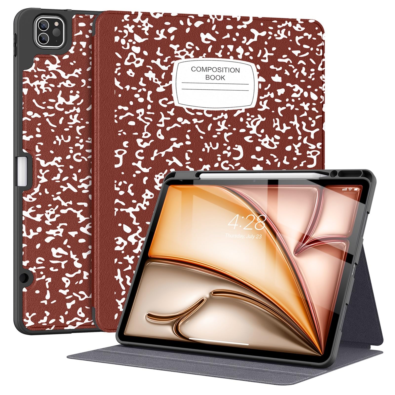 Fintie Folio Case For IPad Air 13-inch (2025 M3 / 2024 M2) - Soft TPU Back, Stand, Pencil Holder, Auto Sleep/Wake