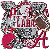 JEFUZH 9PCS Alabama Iron on Patches, Football Patches for Jeans, T-Shirts, Backpacks, Hats and More(New)