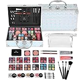 Anpro All-In-One Makeup Kit for Girls 10-12 with Case, Pro Teen Makeup Set, Tween Makeup Kit for Teens Women, Full Make Up Starter Kit with Brushes, Lipstick, Eye Shadow, Palette, Blush, Glitter Gel