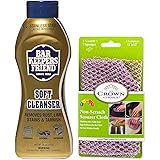 Bar Keepers Friend Cleanser (26 oz) and Non Scratch Scouring Scrubber Kit | Multipurpose, Stainless Steel, Rust, Soft Cleaner