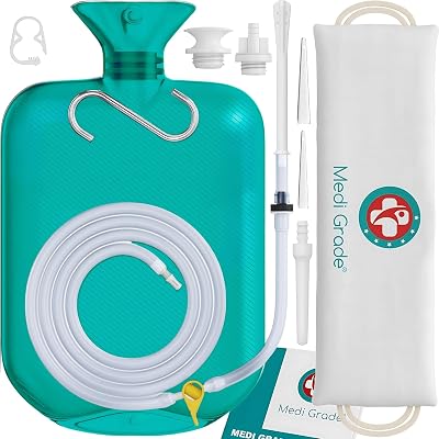 Medi Grade Enema Kit Adults 2 litres Turquoise One Way Valve Hose