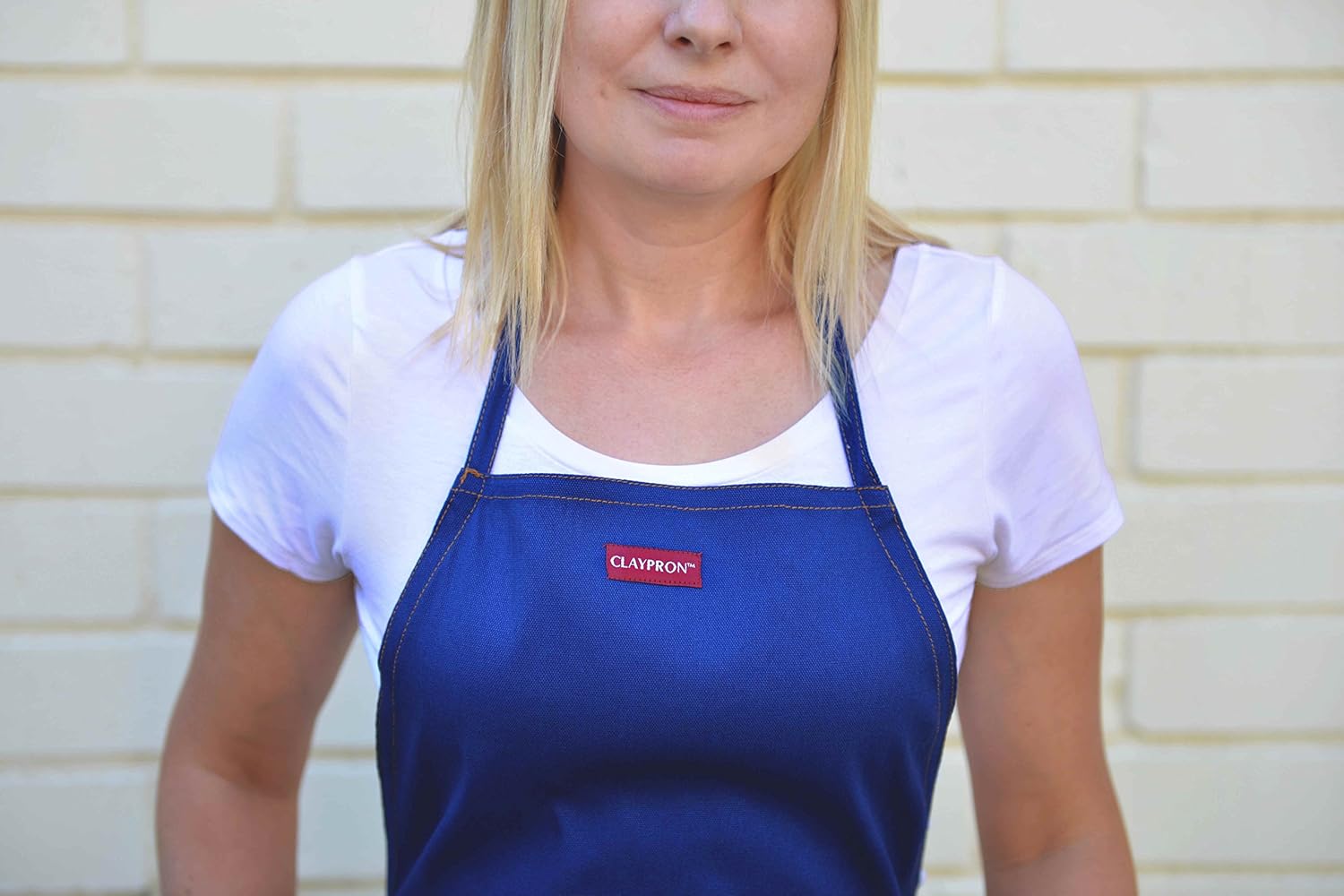 CLAYPRON Artist Kitchen Split Apron (Blue Denim): Home & Kitchen