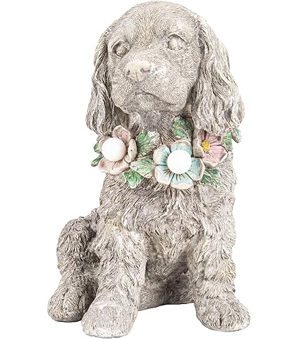 Statua Di Cocker Spaniel In Pietra, Statuetta Di Cane Da Guardia - Foto 5