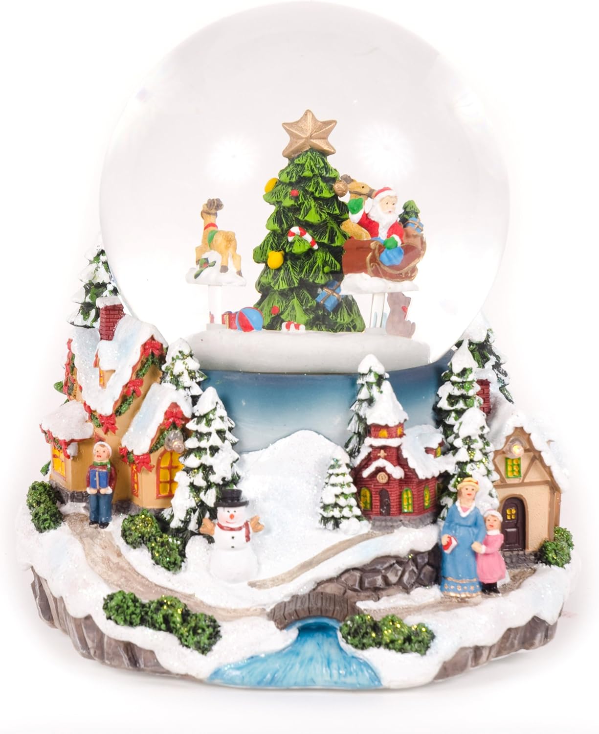 Immagini Natalizie Animate Da Inviare.Werchristmas Scena Musicale Animata Con Palla Di Neve E Babbo Natale Semovente 17 Cm Amazon It Casa E Cucina