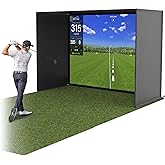 GoSports Golf Simulator Enclosure Nets - Choose 10 x 8 ft, 12 x 9 ft, or 14 x 8 ft - Complete Set with Frame and HD Impact Screen Kit