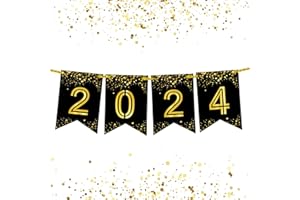 KatchOn, Glitter New Year 2024 Banner - 10 Feet, NO DIY | New Years Eve Banner 2024 | New Years 2024 Sign for Happy New Years Decorations | New Years Eve Party Supplies 2024, NYE Decorations 2024
