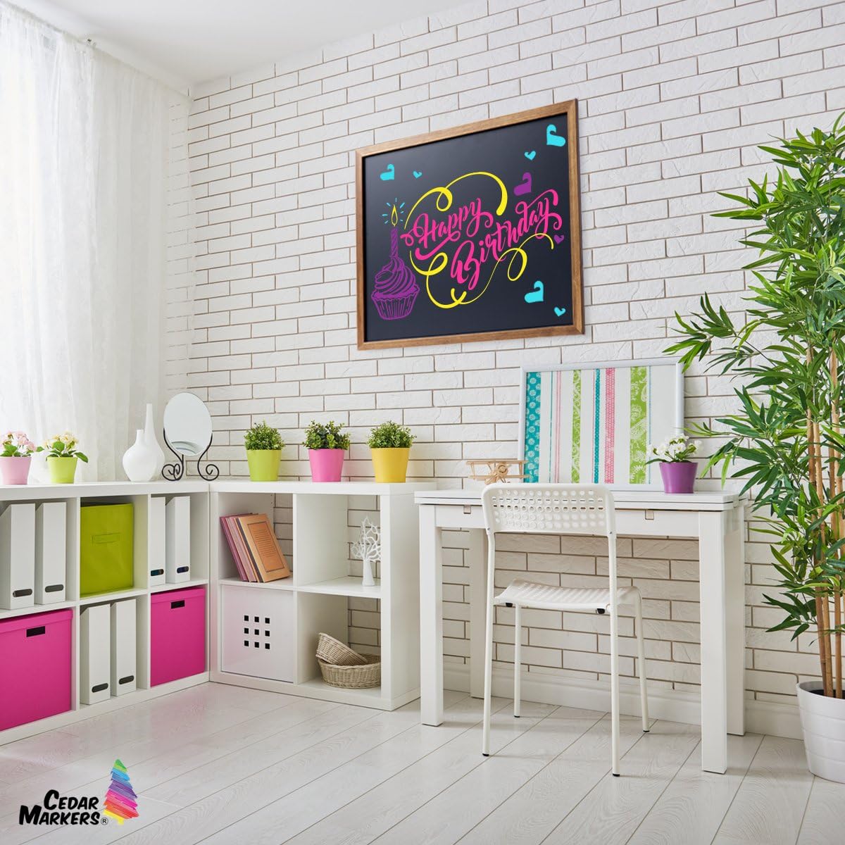 Cedar Markers 24"x18" Best Homeschool Big Chalkboard with Wood Frame. 100% Non-Porous Erasable Blackboard and Whiteboard for Liquid Chalk Markers. Magnet Board Chalk Board (24x18): Home & Kitchen
