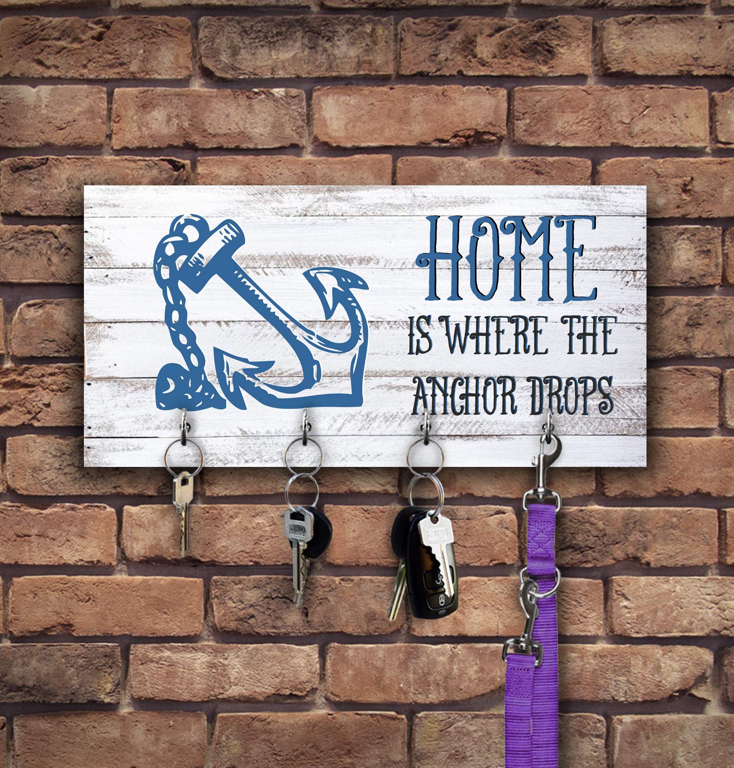 Decorative Nautical Wall Key holder, Beach theme Key Rack