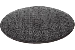BURIUS 12 Inch Cake Drum - Black Round 12 Inch Cake Boards for Holiday Dessert Presentation, Grease and Moisture Resistant, Thick Durable Material with Fancy Pattern, Great for Christmas Parties & Birthdays