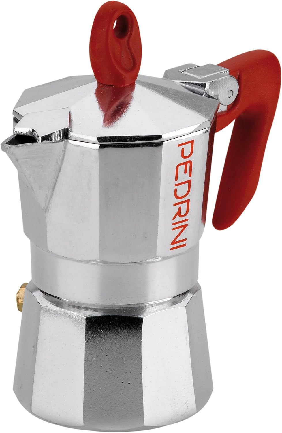 Pedrini Kaffettiera 9081 Espresso Maker 1 Cup red, Silver