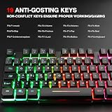 Rii Gaming Keyboard UK Layout USB Wired Rainbow Backlit 105 Keys view 4