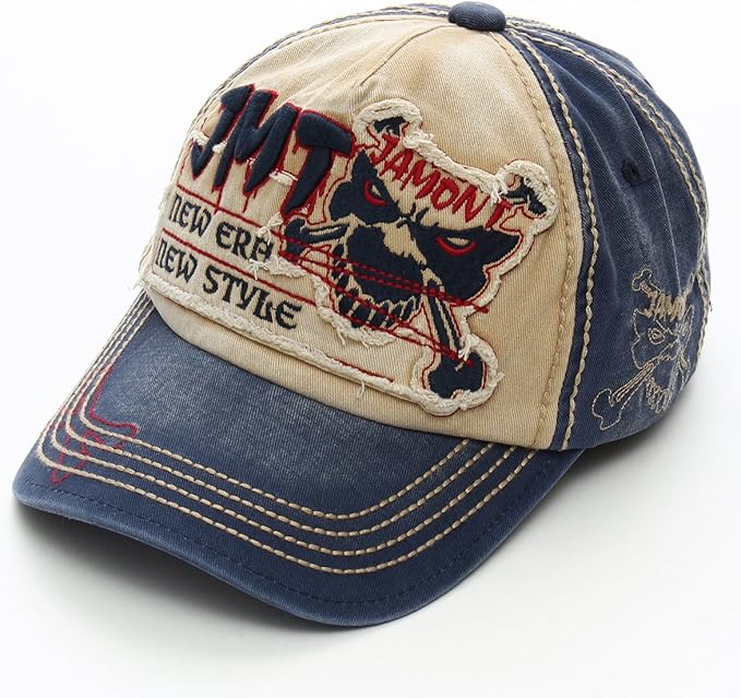 Amazon キャップのコハラ 4color スカルキャップ メンズキャップ 黒 ブラック シンプル 野球帽 ベースボールキャップ おしゃれ 安い フリーサイズ 54cm 60cm 青 キャップ 通販