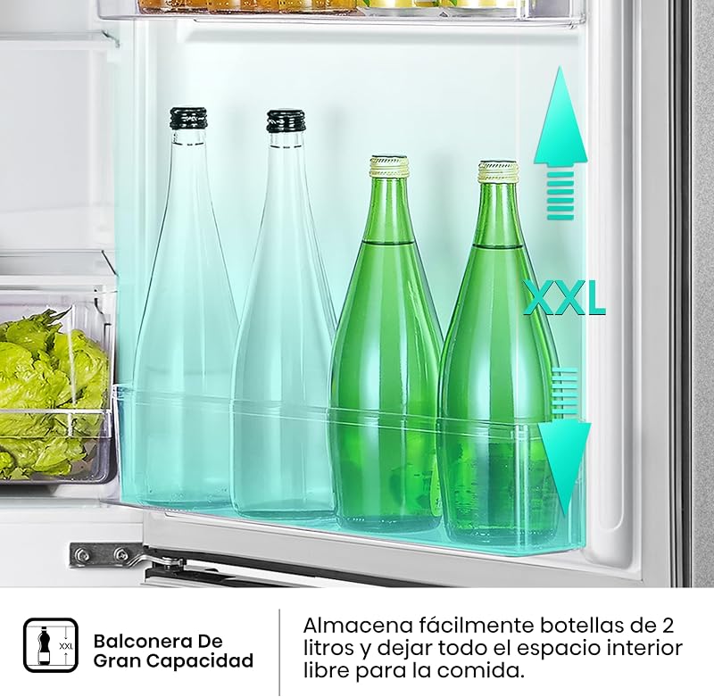 Hisense rb343d4cde - geladeira cíclica combi, 269l, classe e, largura 55cm x altura 180cm, porta reversível, abertura de porta 90º, iluminação led, gaveta para frutas e legumes, grande capacidade, aço inox