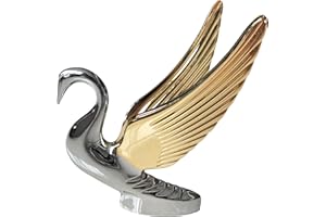 nebnickers Heavy-Duty Chrome Swan Hood Ornament,2-Color.