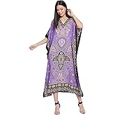 Oussum Plus Size Kaftan Dresses for Women, Polyester Summer Caftan Cover Up Maxi Beach Dress, 1X–3X