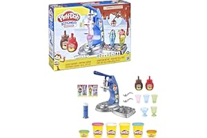 Play-Doh Kitchen Creations Drizzy Ice Cream Playset Featuring Drizzle Compound & 6 Non-Toxic Colors