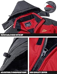 TACVASEN Mens Skiing Jacket with Hood Snowboard