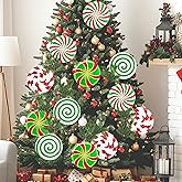 Christmas Decorations Indoor,Christmas Decorations Tree Ornaments,12 pcs Large Decorative Hanging Ornaments,Large Peppermint Lollipop Christma Picks, Candy Picks Ornaments for Xmas Tree Topper