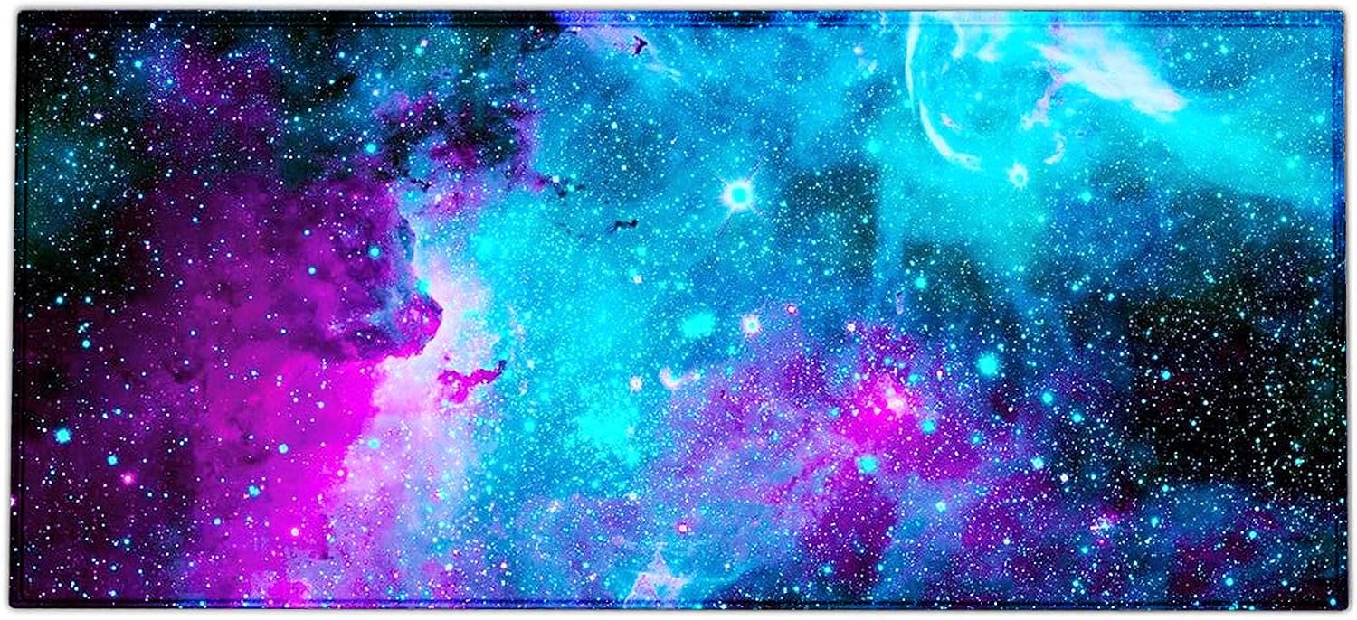 Extended Gaming Mouse Pad Mat- Large Desk Mat Non-Slip Rubber Base Computer Desktop Laptop Keyboard Mouse Mat with Stitched Edges