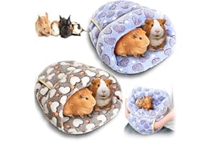 Wenqik 2 Pcs Guinea Pig Hideouts Washable Bunny Bedding Cuddle Warm Small Pet Sack Supplies Portable Pet Carrier Cage Nest Guinea Pig Accessories for Cage(Gray, Pink,Heart)