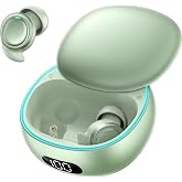 NE96 Sleep Earbuds Bluetooth 6.0 for Side Sleepers, Wireless Bluetooth Earbuds with Noise Blocking, Mini Invisible Earbuds, LED Display, 60H, Comfortable Ear Plugs for Sleeping,Working, Hiking-Green
