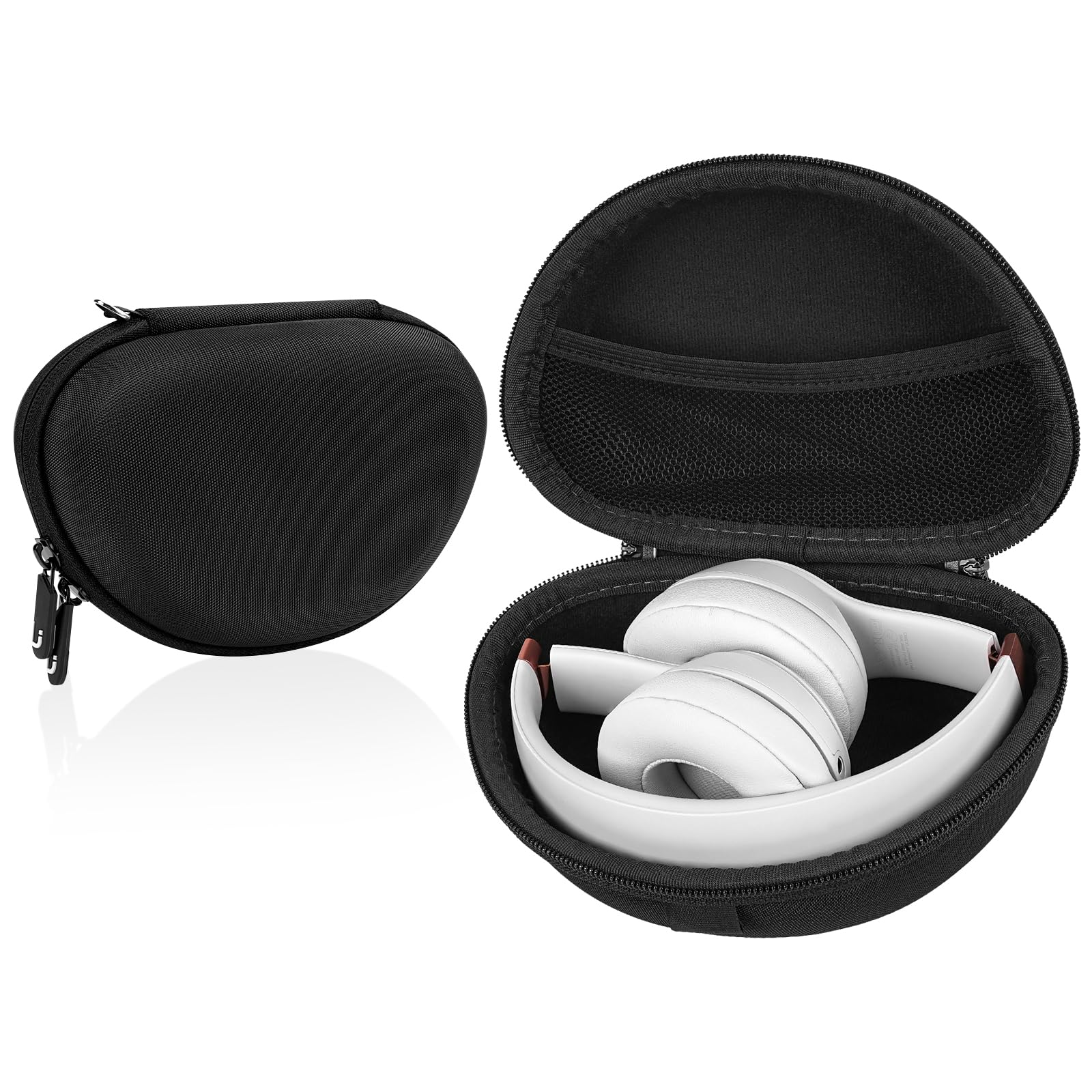 Linkidea Headphones Carrying Case Compatible with Beats Solo 4/Solo 3/Solo Pro, Replacement Protective Hard Shell Travel Bag with Cable, Charger Storage (Black)