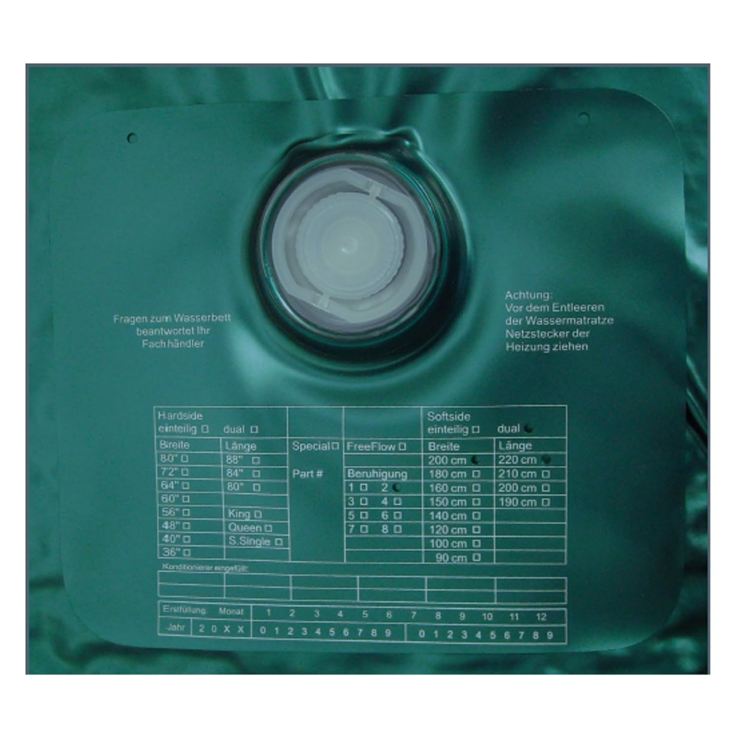 ABBCO Eezy Wassermatratze - Wasserkern Uno Softside F6 Größe 220x100 cm