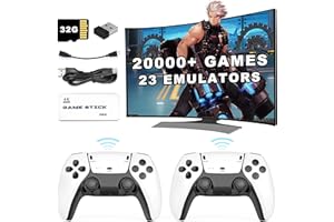 CASAVOK Wireless Retro Game Stick - 2.4G Wireless Controllers HD Output System 23 Emulators 20000+ Games, Plug and Play Video Game Consoles with 64GB TF Card