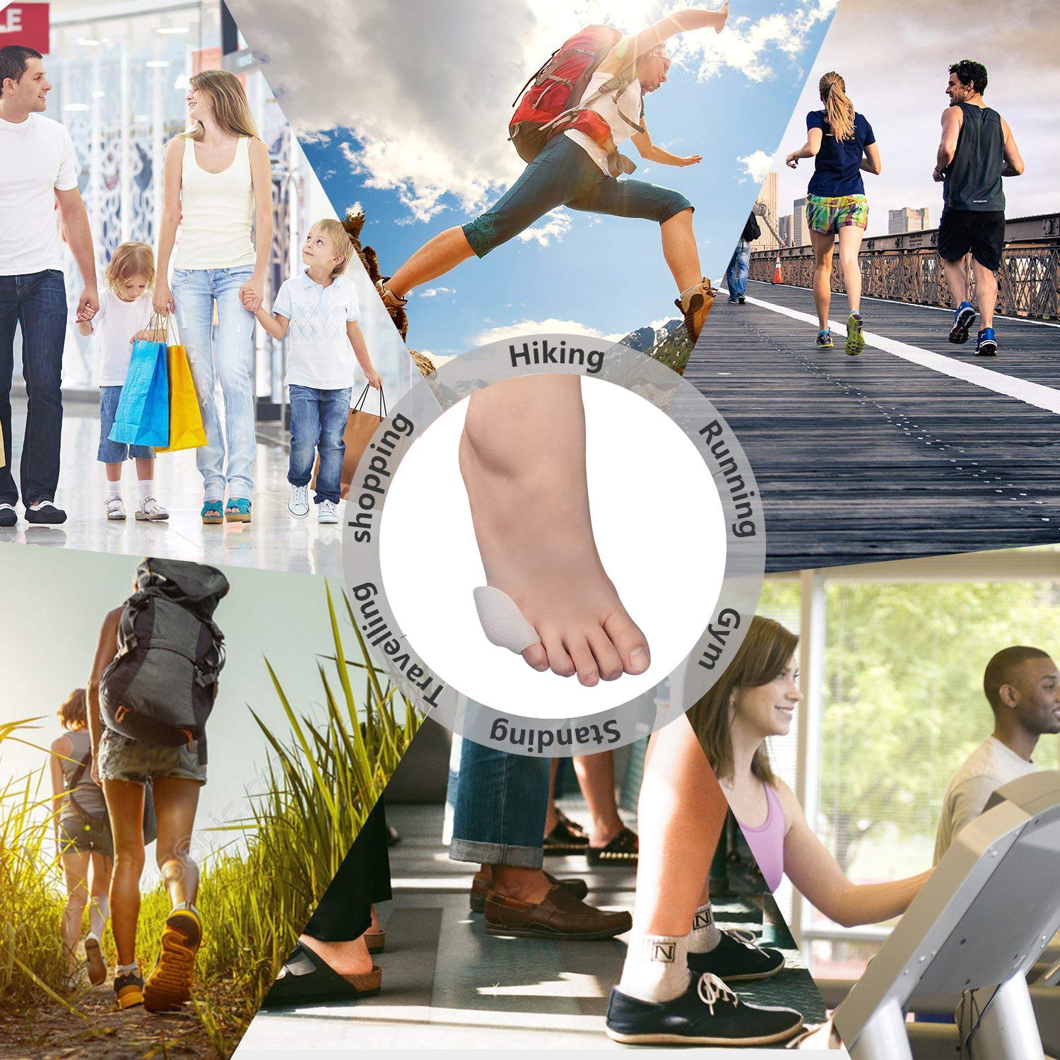 Amazon.com: Pinky Toe Protector Bunion Corrector *New Material* Gel Little Toe Separator bunionette Cushion Sleeve Splint for Overlapping Toe, Pinky Hammer ...