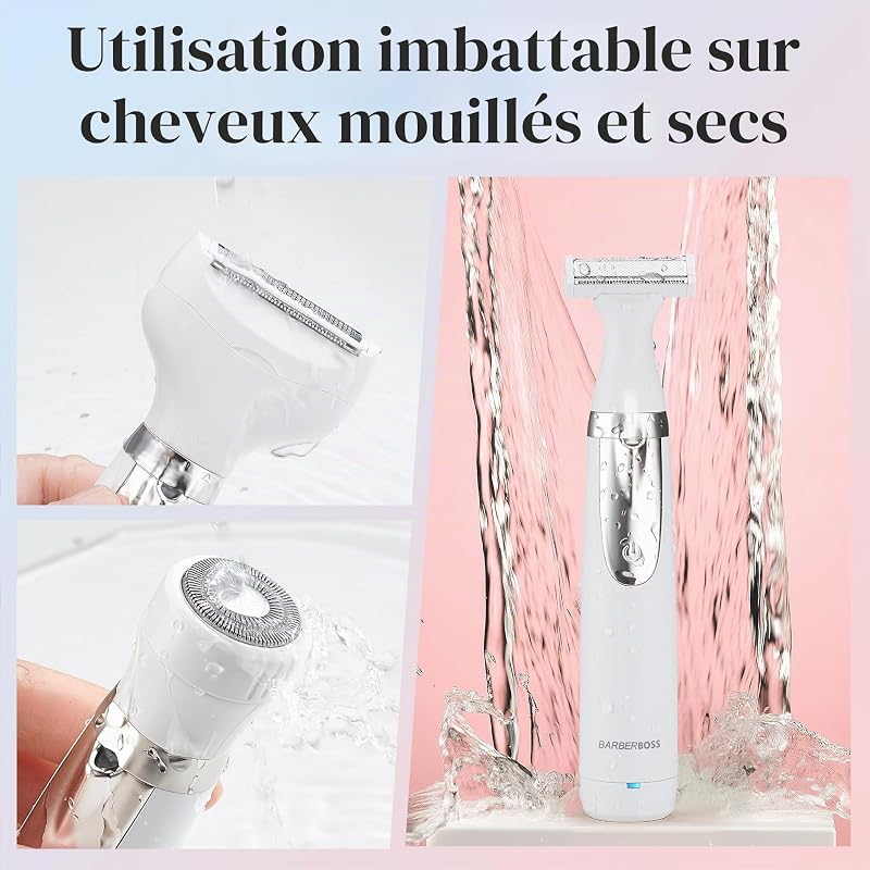 Rasoir électrique pour femme, portable 3 en 1 pour femme, rasoir corps, bikini et visage, rasoir sans fil, épilation visage, rechargeable par USB, QR-8003