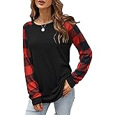 Aifer Womens Long Sleeve Shirts Crew Neck Casual Tops Fashion Loose Fit Trendy Tunic Outfits Clothes