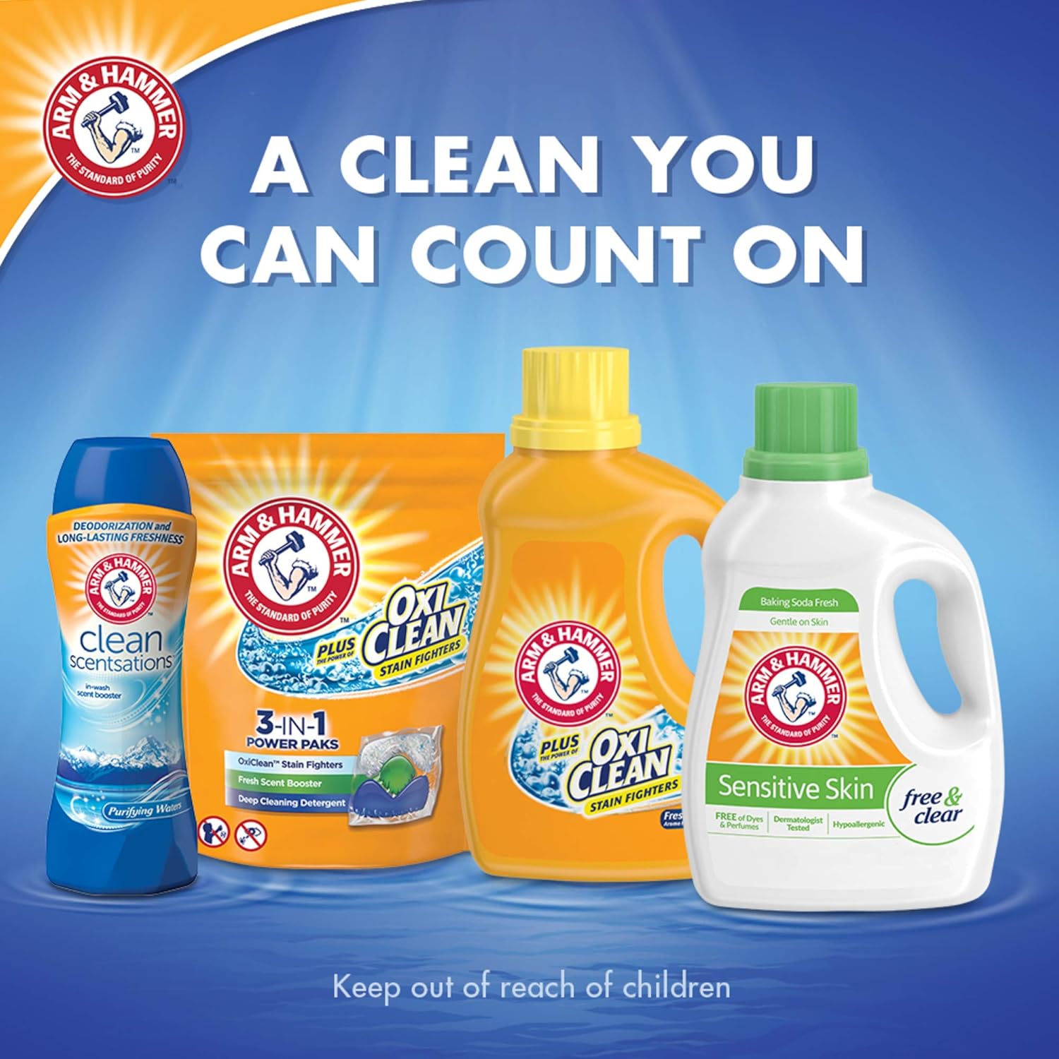 Arm & Hammer Plus Oxiclean Laundry Detergent, 3 Piece Easy-Pour Pouch , 84 loads(150 oz. total): Health & Personal Care