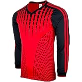 Boy's Goalkeeper Soccer Jersey, Padded Goalie Shirt with Sponge Protector Youth Sizes