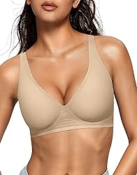 OEAK Womens Deep V Bras Wireless Comfortable Bra