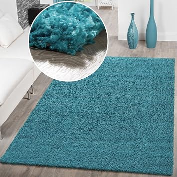 Amazon De T T Design Hochflor Shaggy Teppich Preishammer Uni