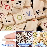 DALAETUS 300 Pcs Wooden Black Scrabble Letter Tiles for Crafts & Games view 5