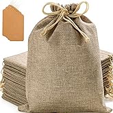 Homum 12x16 Inch 12 PCS Burlap Gift Bags with Drawstring and Gift Tags, Burlap Bags for Party, Christmas, Festival, DIY Craft
