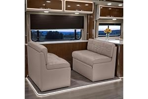 Qualitex De Leon RV Dinette, Bed with Storage, 40" Wide, Ultimate Leather, Light Antelope