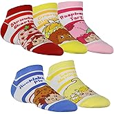 Mad Engine Strawberry Shortcake and Friends Women's No Show Low Cut Ankle Socks 5 Pairs