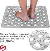 SUL Square Anti Slip Shower Mat Non Slip Drain Holes Suction Cups view 4
