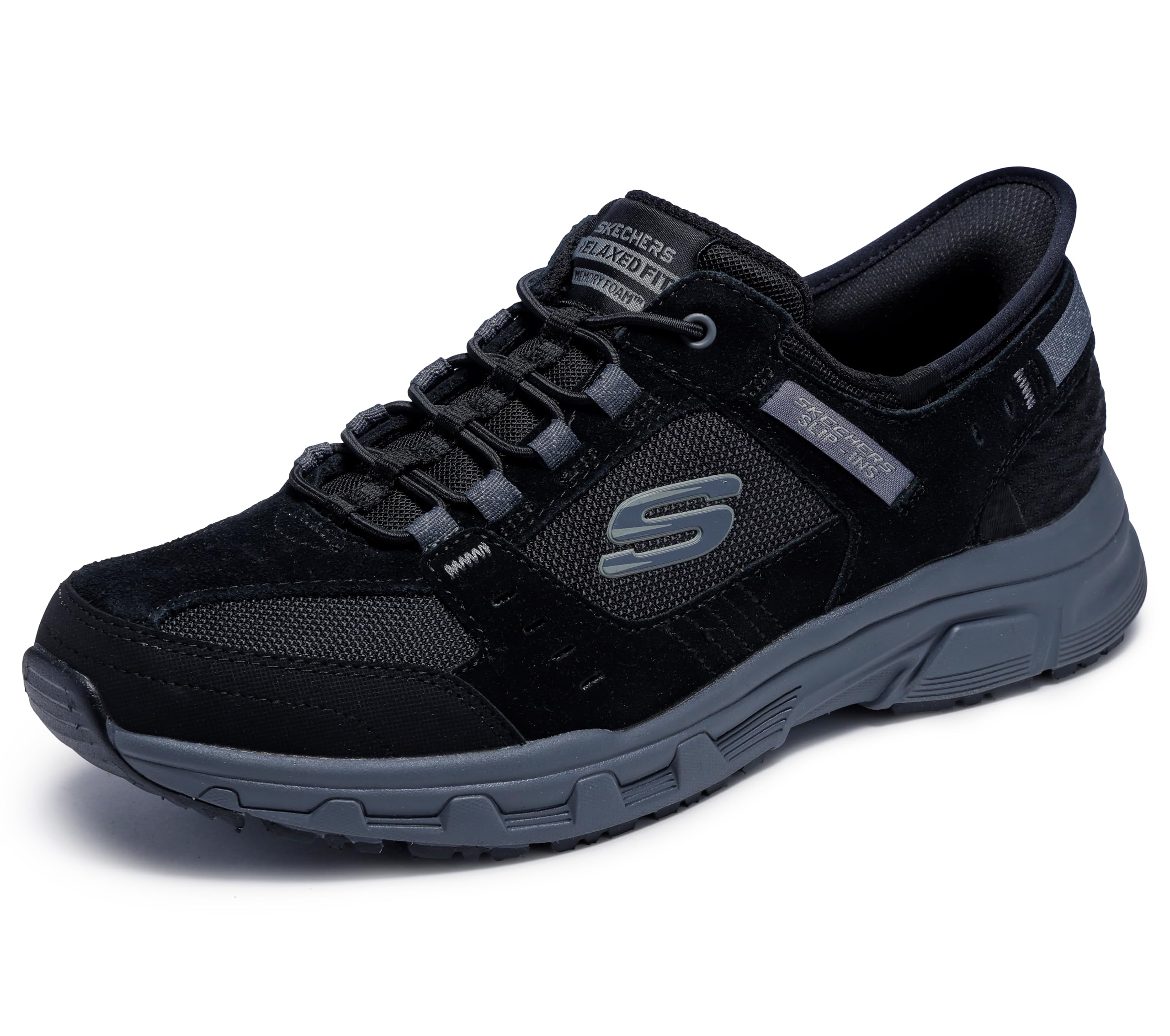 Skechers Men's Oak Canyon Consistent Winne Hands Free Slip-in Sneaker,Black/Charcoal,6.5 Image