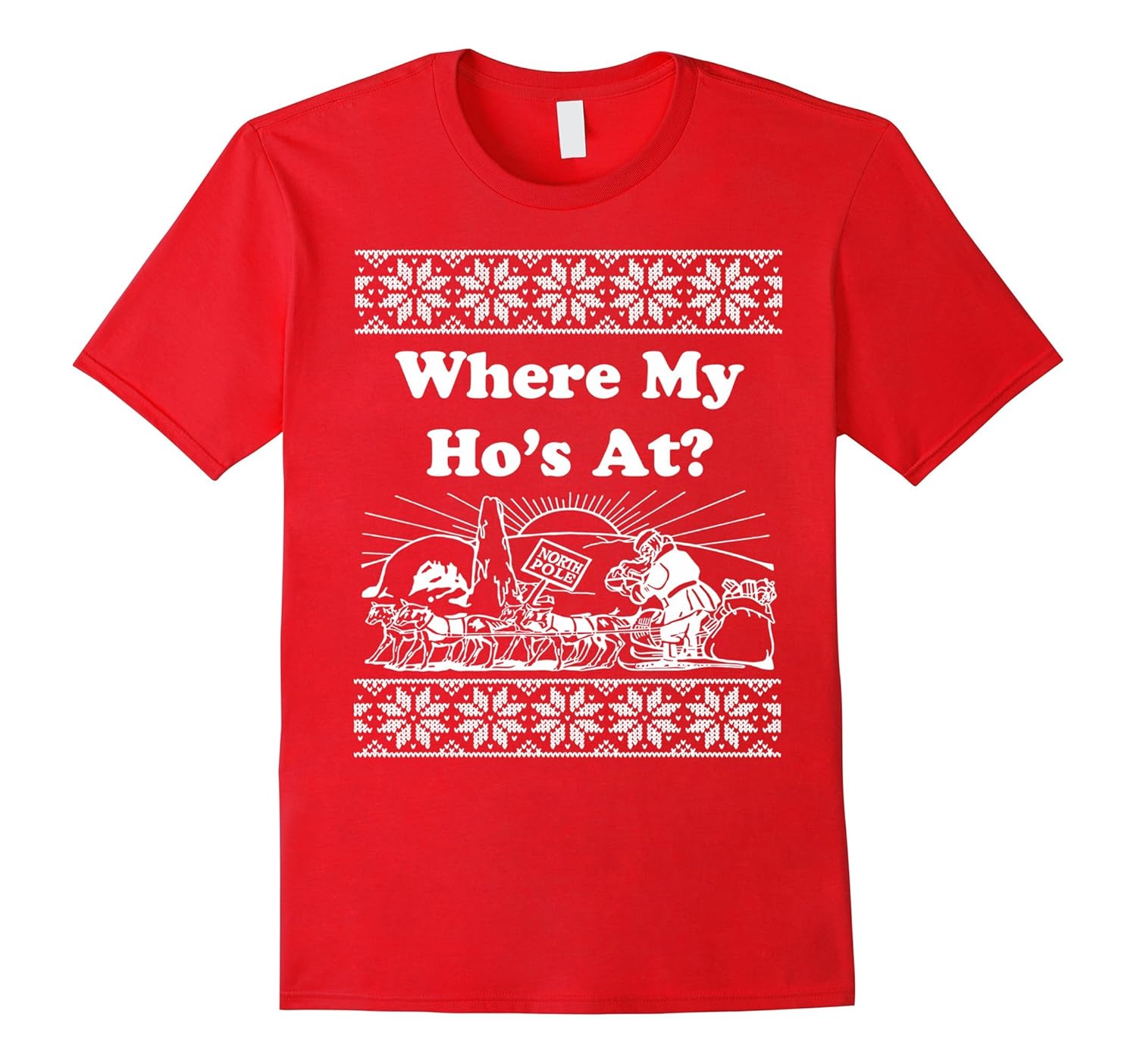 Nordic Ugly Christmas Sweater Santa Where My Ho's At shirt-ANZ