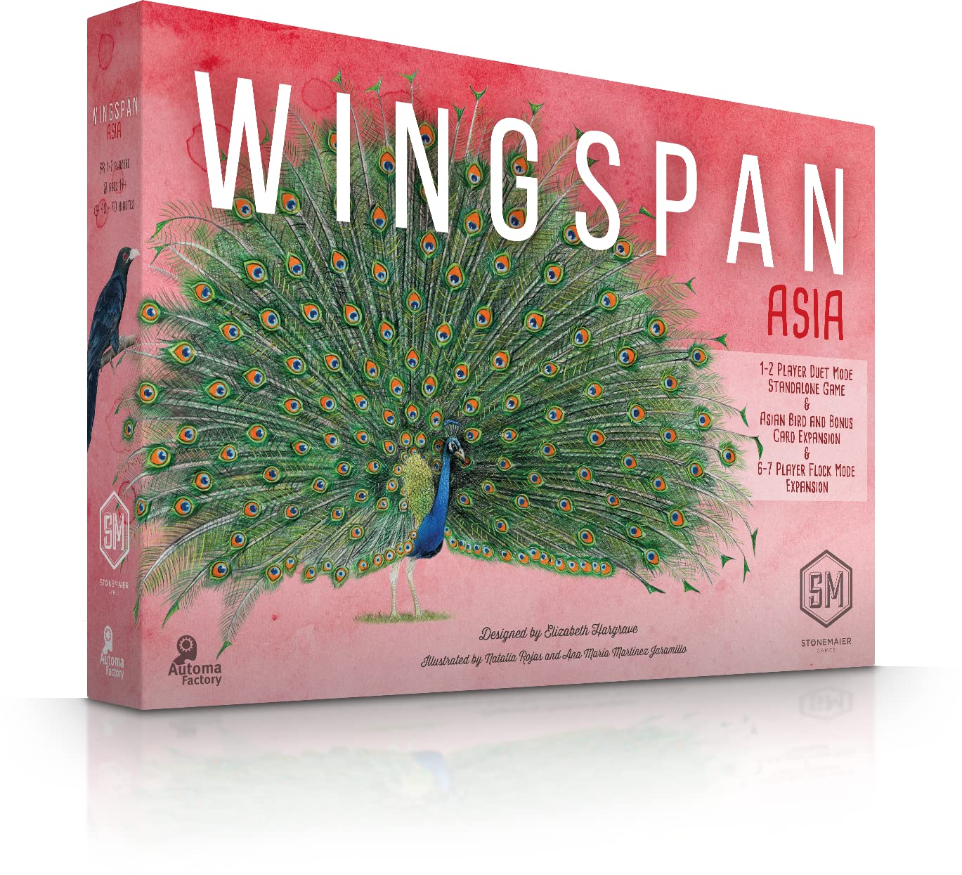 Stonemaier Games | Wingspan Asia | Standalone or Expansion Board Game | Ages 14+ | 1-7 Players |40-70 Minutes Playing Time