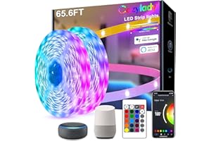 Cozylady RGB LED Strip Lights 65.6FT, WiFi LED Light Compatible with Alexa and Google Home, Music Sync with Smart APP, LED Li