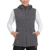 Little Donkey Andy Women's Hooded Vest Reversible Fleece Vest Warm Sleeveless Jacket for Golf Travel Hiking