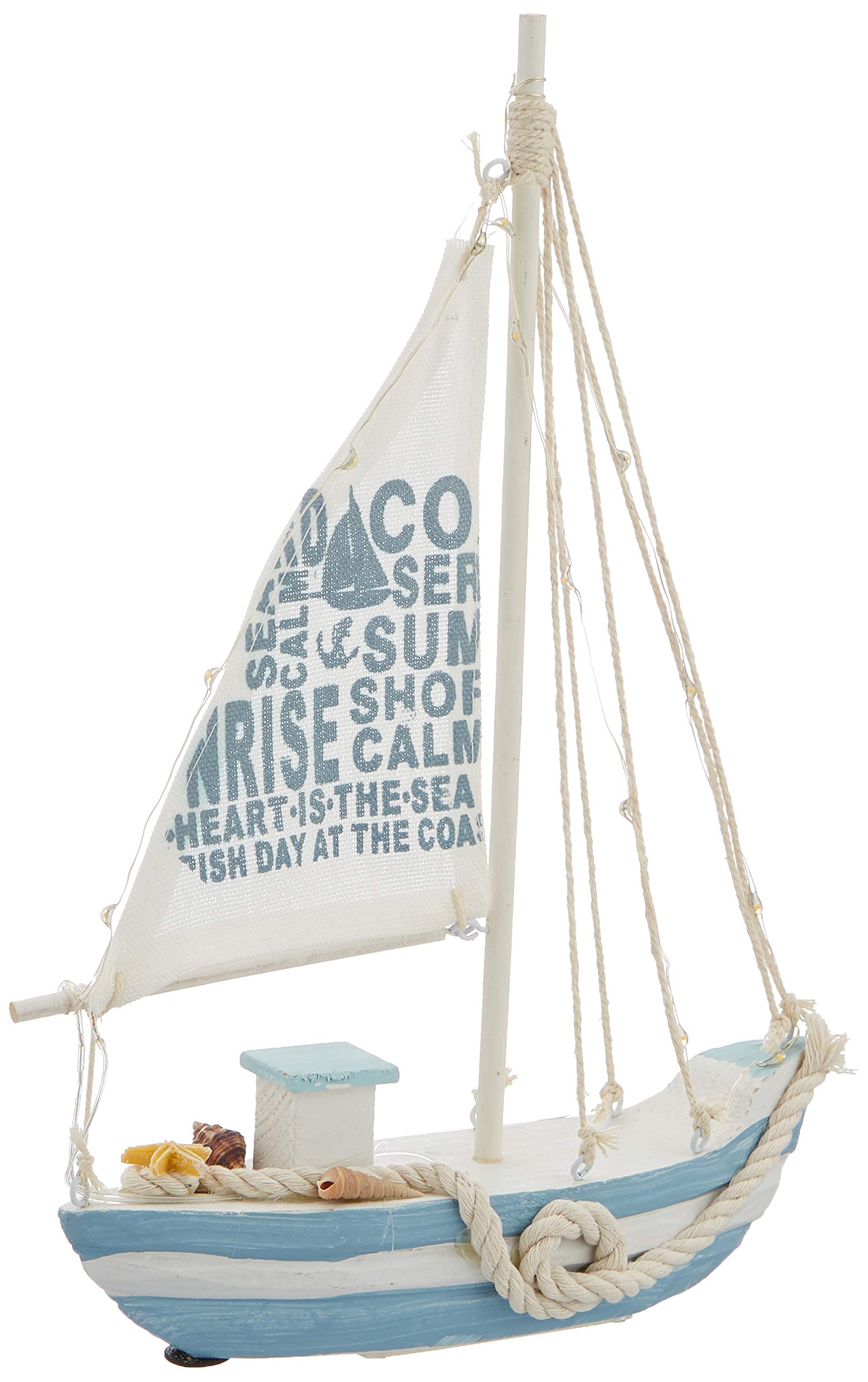 OOTB Wooden Sailing Boat with 13 LED White