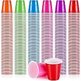 COCPOK 600 Pack Plastic Shot Glasses, 6 Colors Plastic Shot Cups, 2 oz Mini Shot Cups, Disposable Party Cups for Drinking Tasting Serving Samples Birthday Party Supplies Picnic