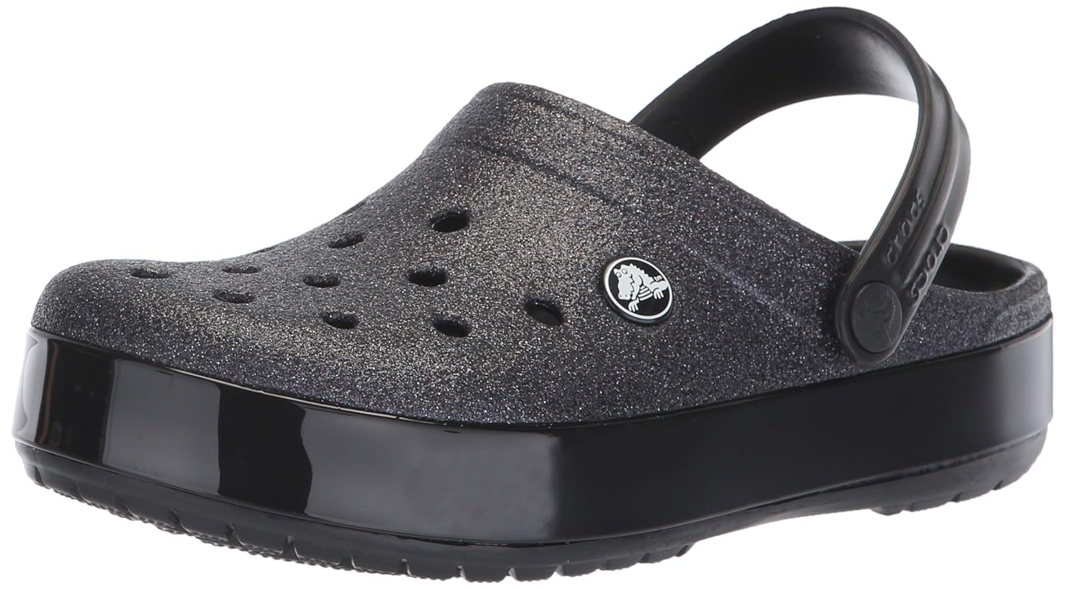 crocband glitter clog silver