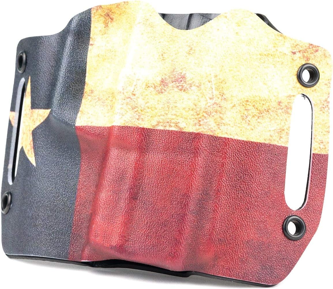 Infused Kydex USA: Texas Flag OWB Holsters with Built in Belt Loops for More Than 150 Different Handguns. Left & Right Versions Available.